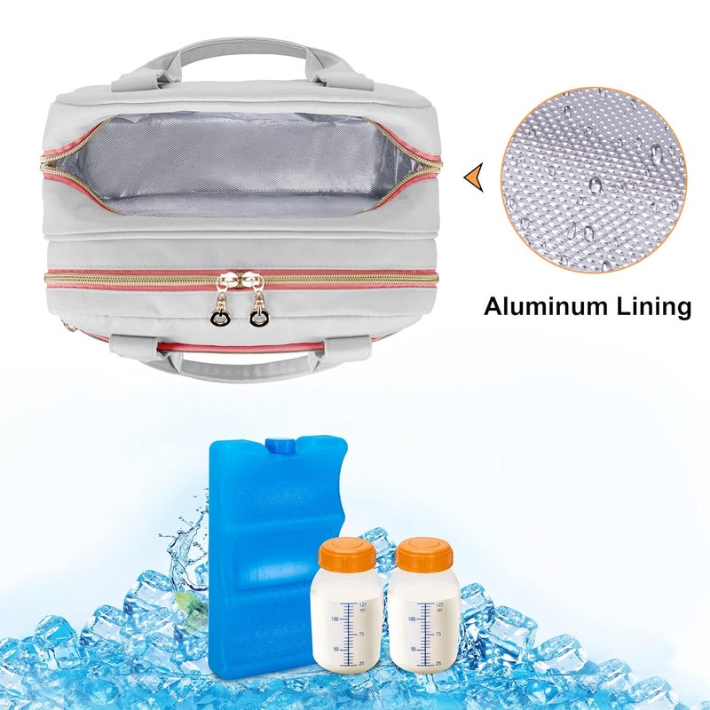 Damero Wearable Breast Pump Bag with Ice Pack Compatible with Elvie, Momcozy and Medela Breast Pump, Carrying Bag for Wearable Breast Pump, Bottles, Pump Parts and More, Patent Design - Image 3